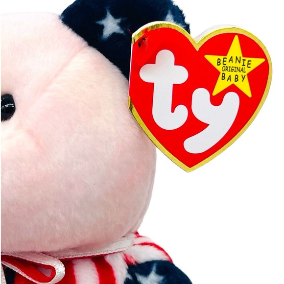 TY Beanie Babies Baby 1999 Pink Face SPANGLE the American Bear RETIRED - Picture 8 of 10